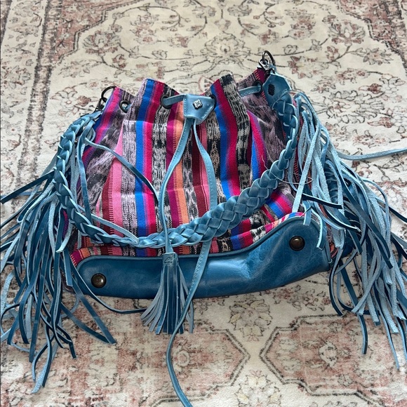 Handbags - Colorful Striped Fringe Bag